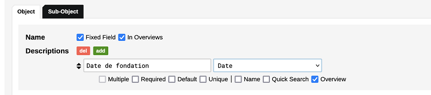 L'Attribut Date de fondation